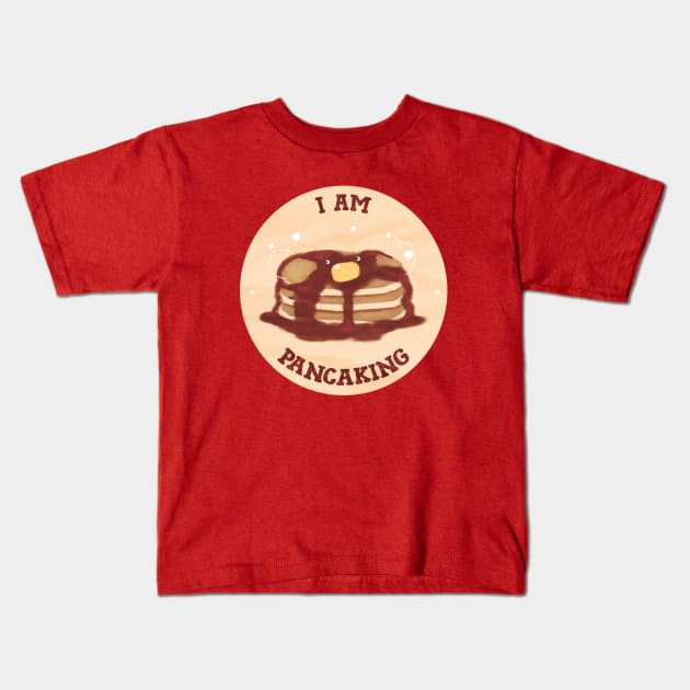 pancake! on the table (i am panicking!!!) Kids T-Shirt by jhoyfullycrafted